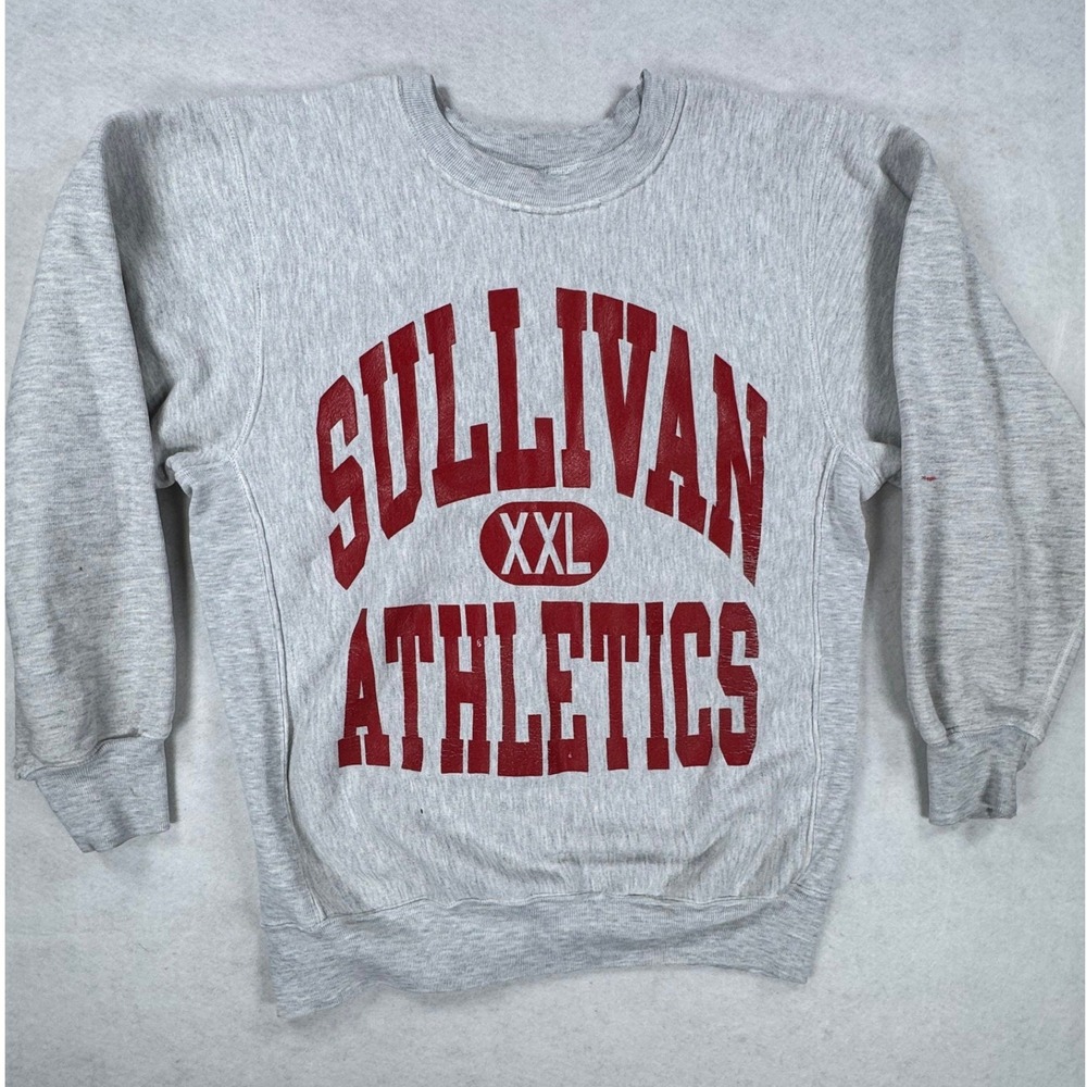 Vintage 90's Standard Pennant Co Sullivan Athletics Sweatshirt Mens XXL Gray Red